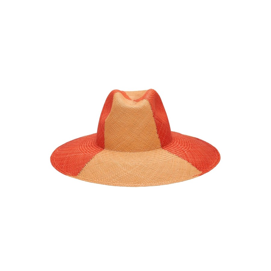 artesano Pisa - Two Tone Wide Brim Straw Panama Hat | Artesano Clearance