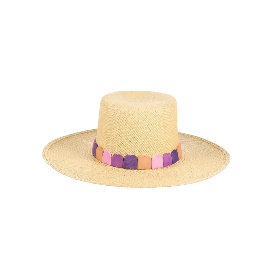 artesano Shiba - High Crown Straw Hat Tagua Beads | Artesano Wheat Wholesale