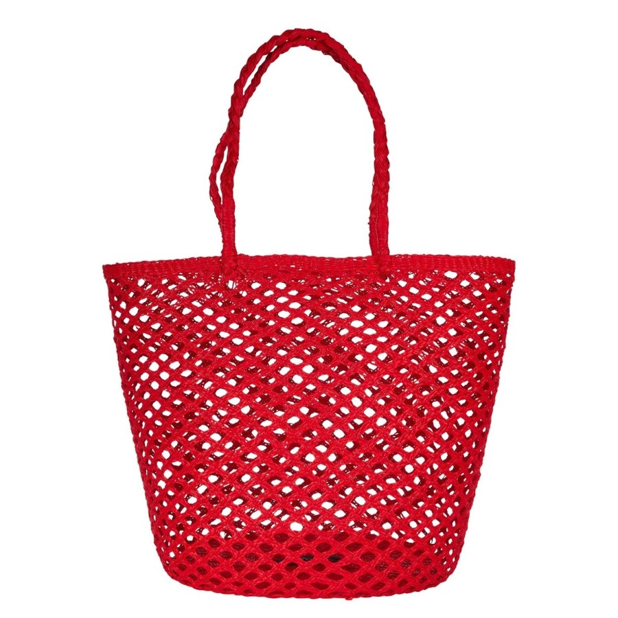 artesano Artesano | Cristi - Straw Tote Bag Scarlet Clearance