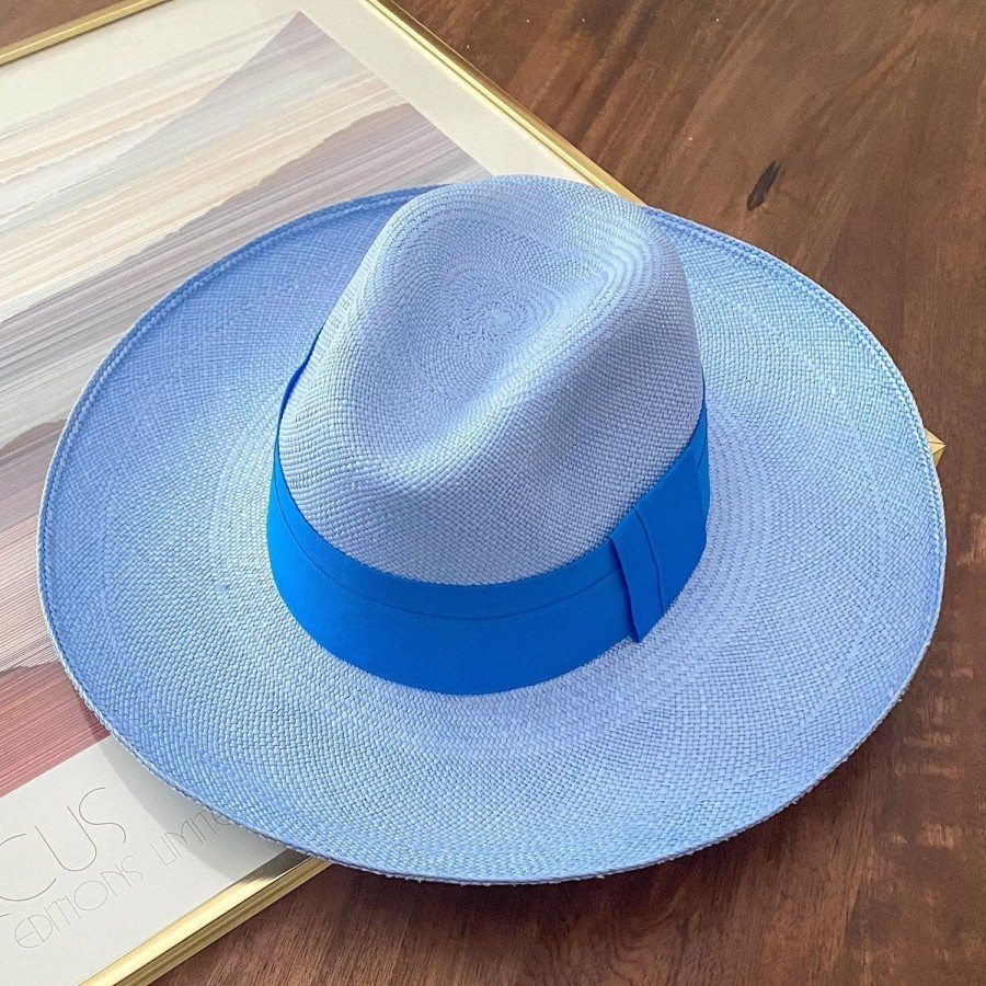 artesano Azulu - Wide Straw Panama Hat | Artesano Sky New