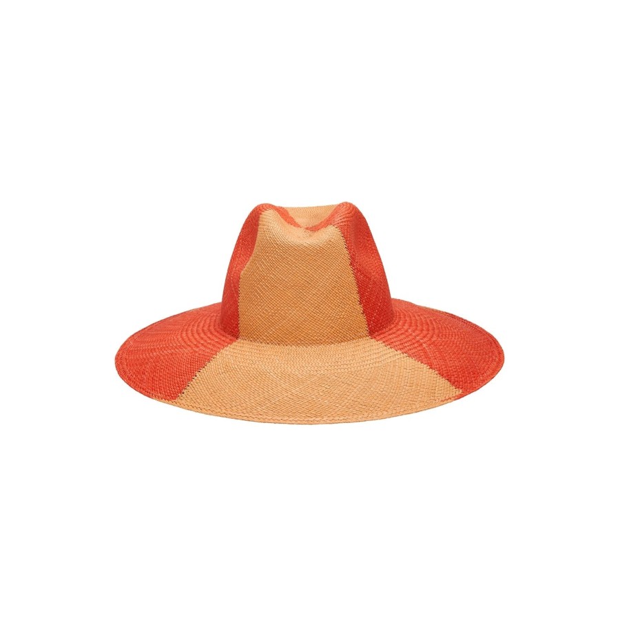 artesano Pisa - Two Tone Wide Brim Straw Panama Hat | Artesano Clearance