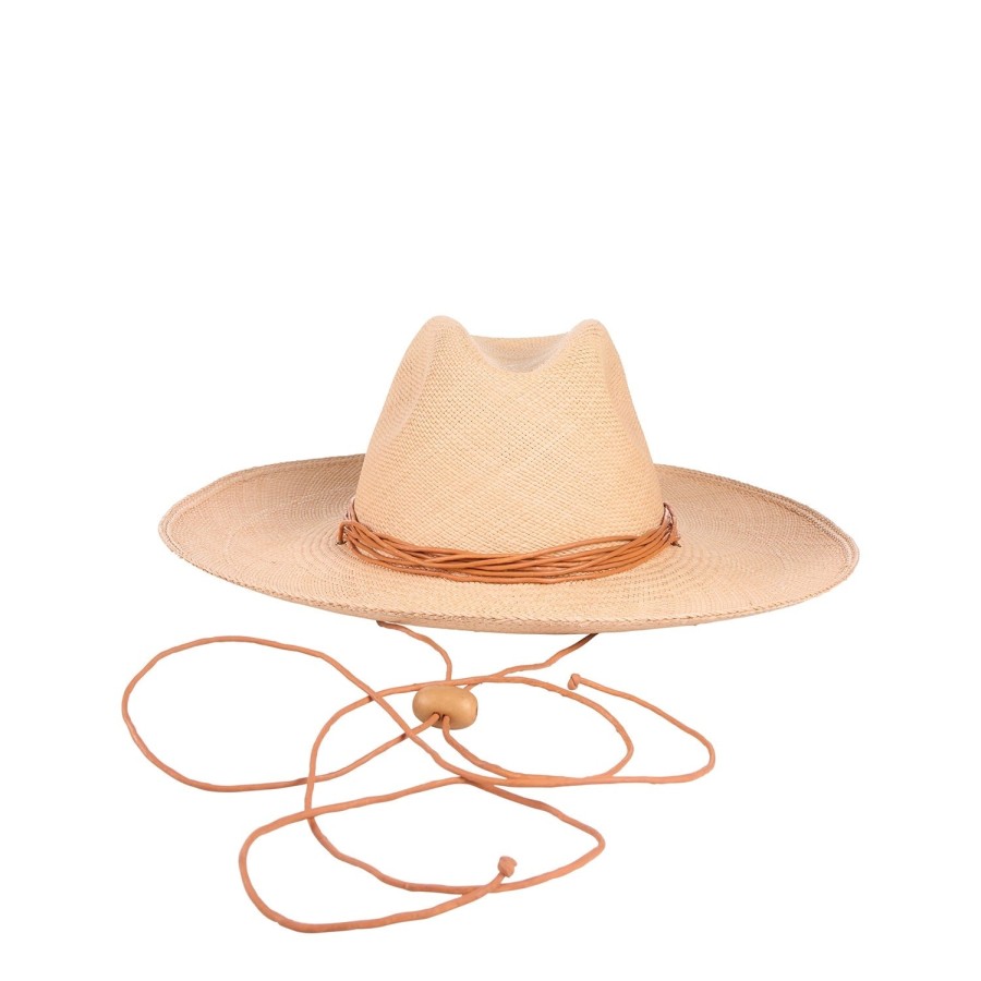 artesano Bromelia - Resort Wide Brim Straw Panama Hat | Artesano Blush Hot