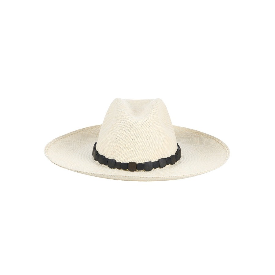 artesano Kikai - Wide Brim Straw Hat Tagua Beads | Artesano Hot