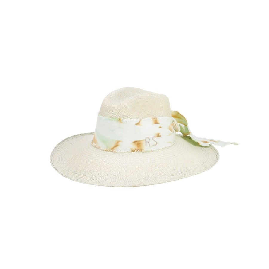 artesano Siena - Resort Tie Dye Custom Initials Panama Straw Hat | Artesano Hot