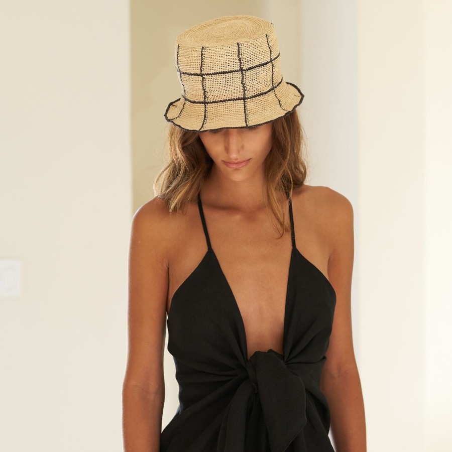 artesano Cruz - Crushable Packable Panama Straw Hat | Artesano Natural/Black Clearance