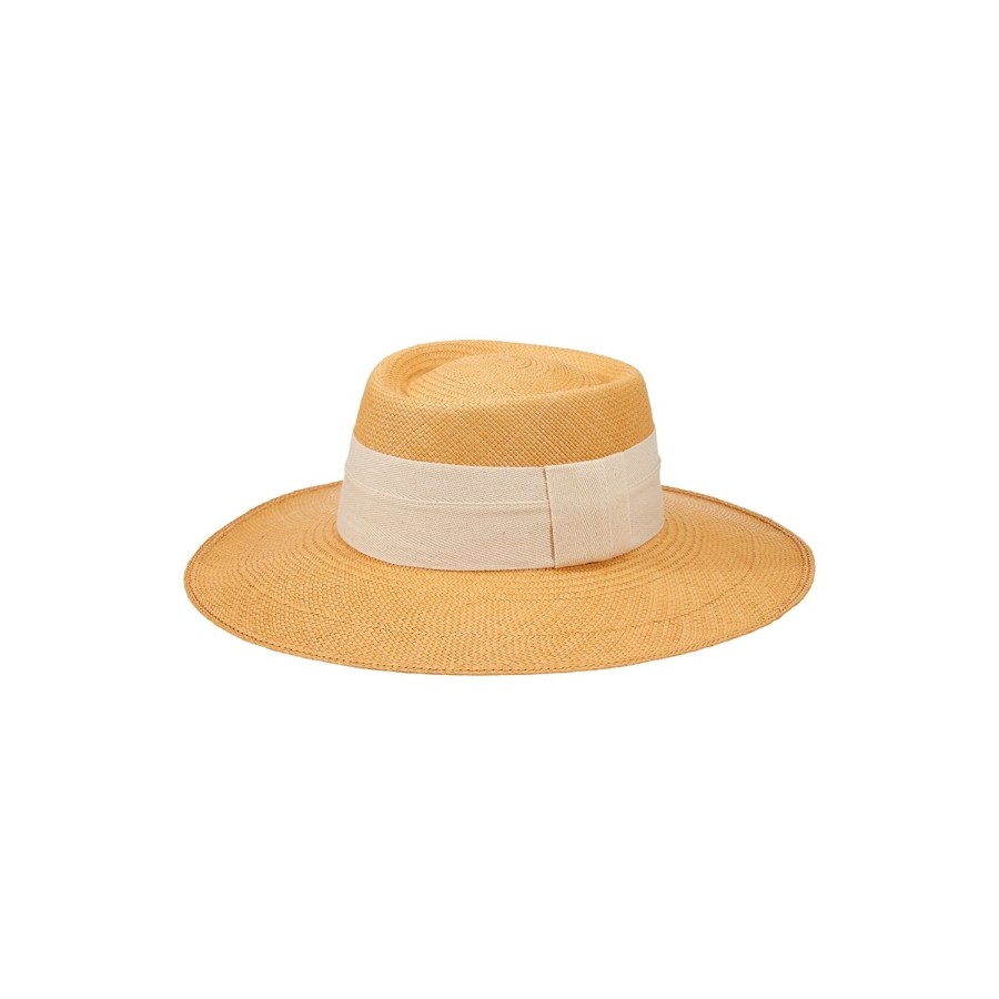 artesano Mandarin - Panama Straw Boater Hat | Artesano Cinnamon Best