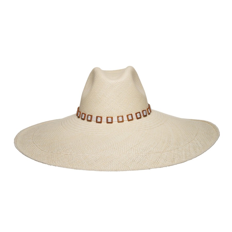 artesano Suni - Extra Wide Brim Tagua Bead Panama Hat | Artesano Natural Online