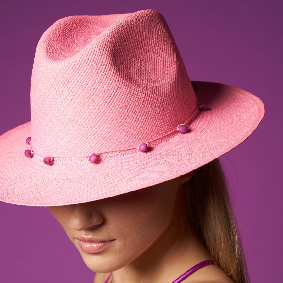 artesano Raymi - Tagua Bead Panama Hat | Artesano Candy Pink Wholesale