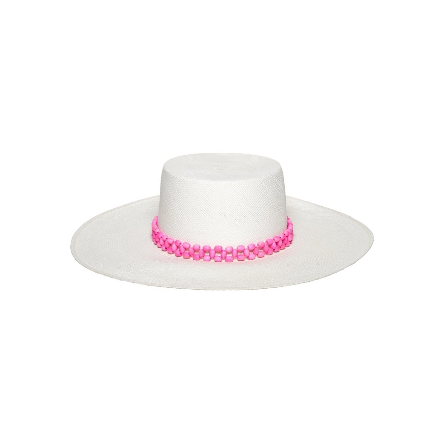 artesano Tulipan - Panama Straw Tagua Bead Boater Hat | Artesano Hot