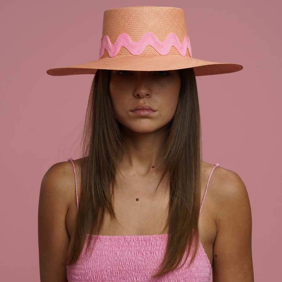 artesano Maldives - Wide Brim Cord Straw Hat | Artesano Coral Clearance