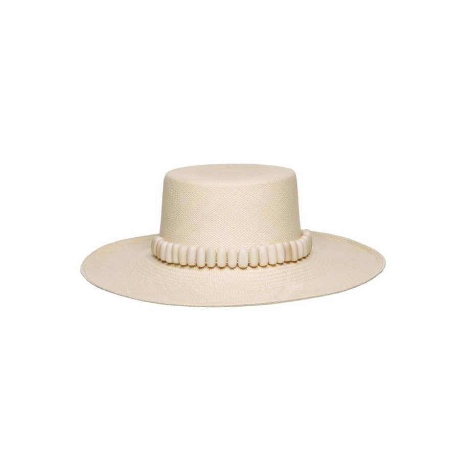 artesano Raku - Wide Brim Tagua Bead Panama Hat | Artesano Natural Best