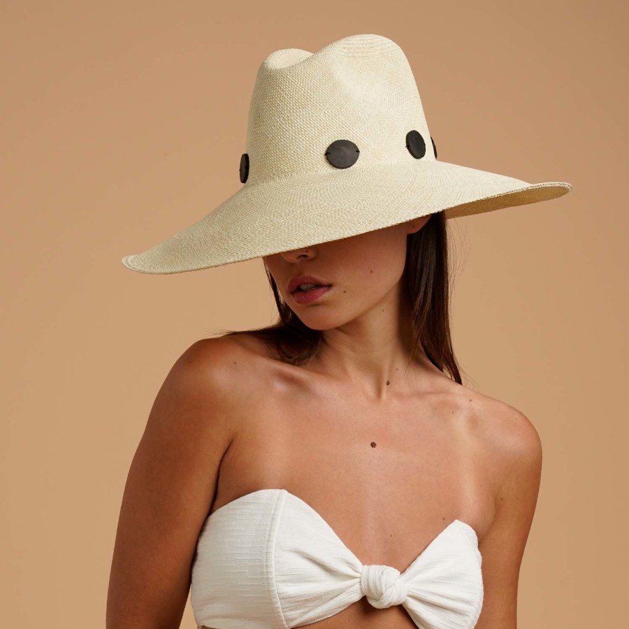 artesano Lynx - Extra Wide Brim Panama Straw Hat Tagua Beads | Artesano Natural Wholesale