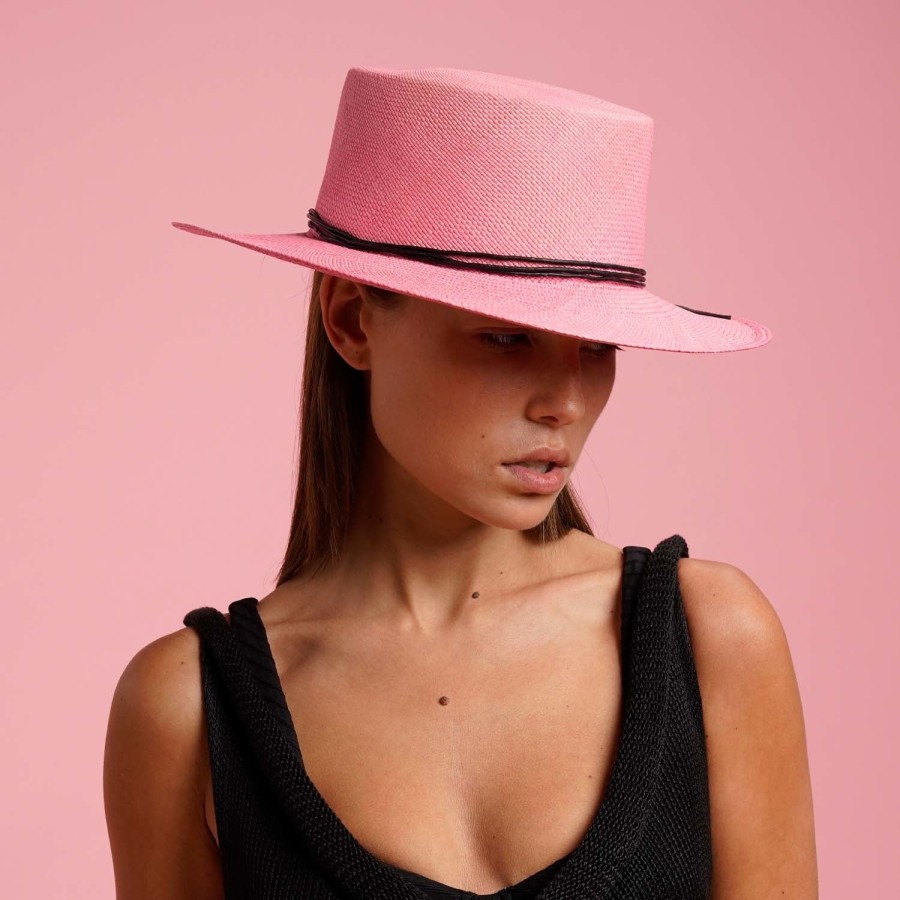 artesano Maceio - Clasico Cord Straw Hat | Artesano Pale Magenta New