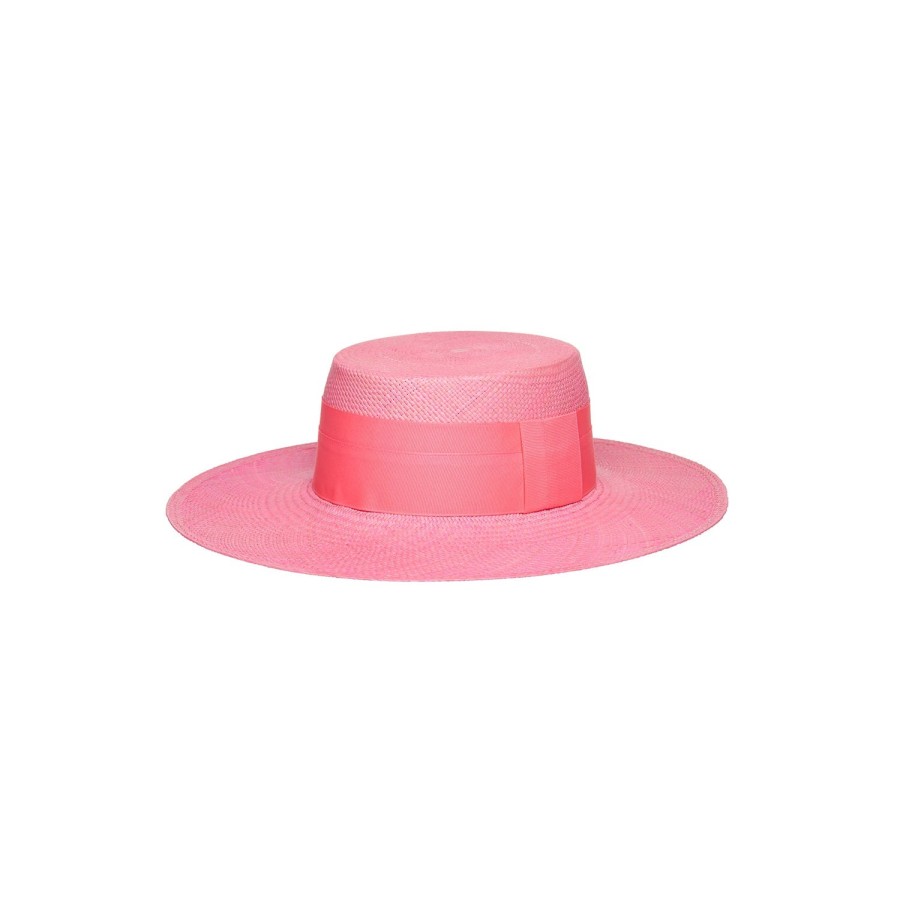 artesano Yaku - Wide Brim Boater Panama Hat | Artesano Candy Pink Best