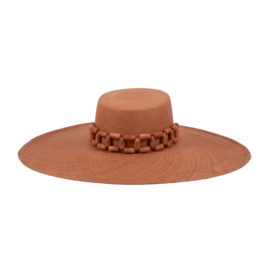 artesano Ayabe - Extra Wide Brim Resort Straw Hat Tagua Beads | Artesano Clearance